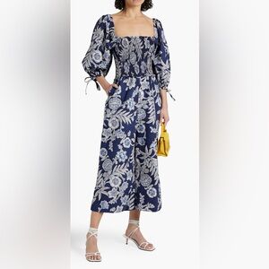 Jazzy cropped printed cotton-poplin jumpsuit NWT